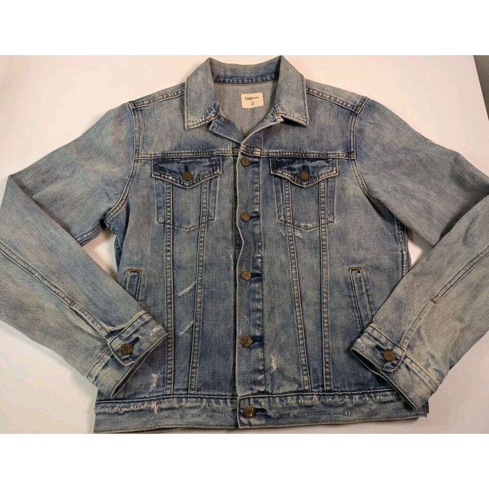 GAP Icon 1969 Jean Jacket Womens Medium l Blue Denim Saddle Wash Classic Pockets